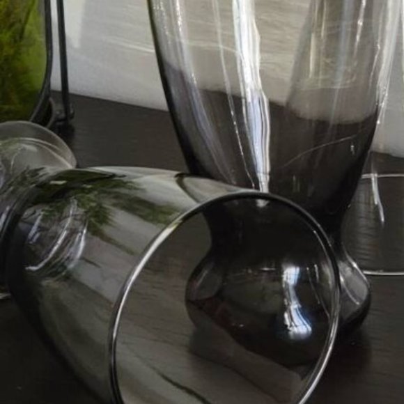 1960s Mid-Century Modern Smoked Glassware - Set of 2 - Picture 4 of 9